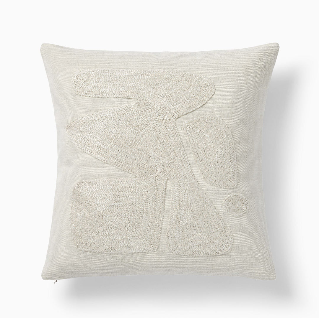 Embroidered Modern Abstract Pillow Cover 20x20