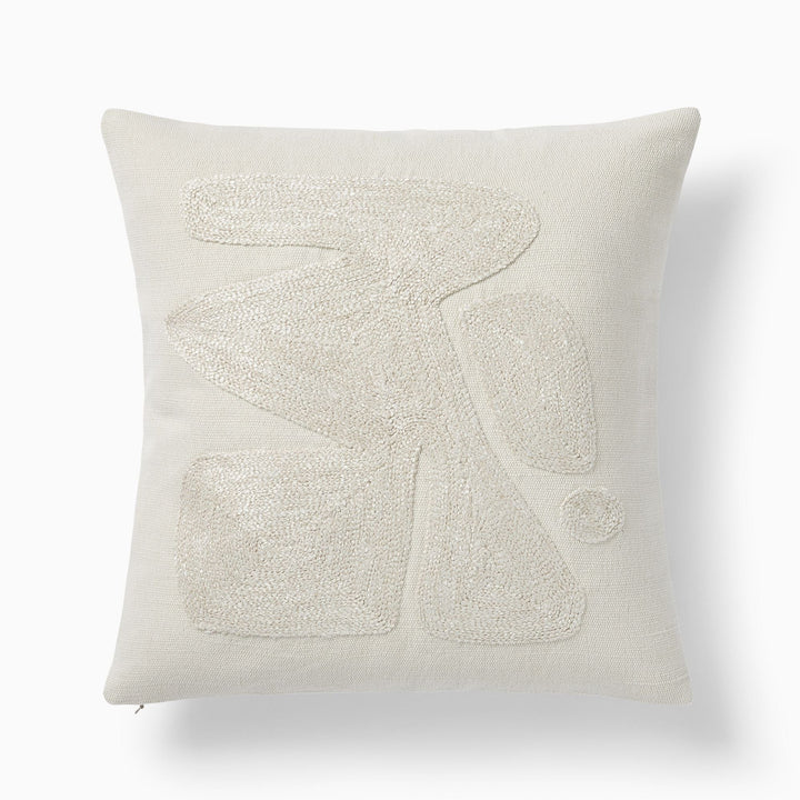 Embroidered Modern Abstract Pillow Cover 20x20
