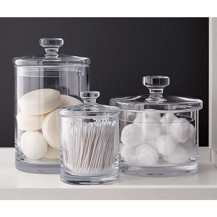 Set of 3 Glass Canisters Large