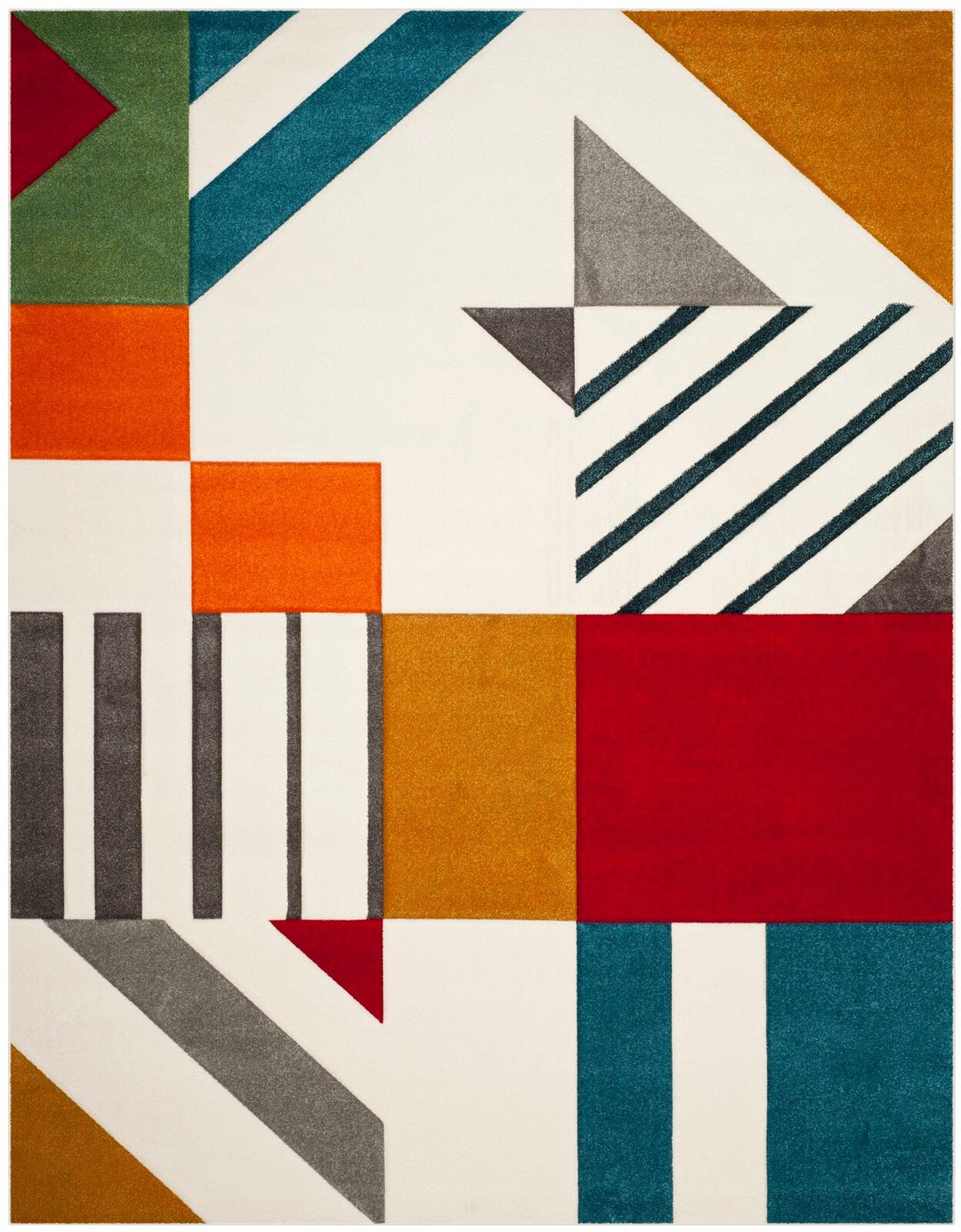 Garima Performance Ivory Peacock Blue Rug