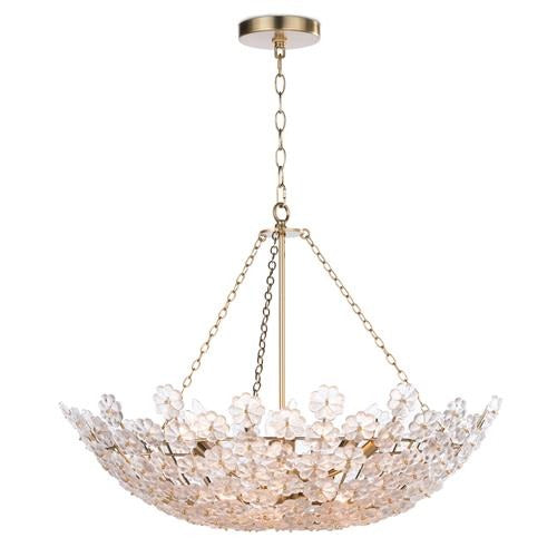 Regina Andrew Charlotte Hollywood Regency Natural Brass Steel Chandelier