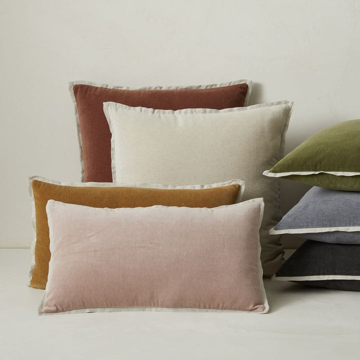 Classic Cotton Velvet Pillow Cover Adobe Rose