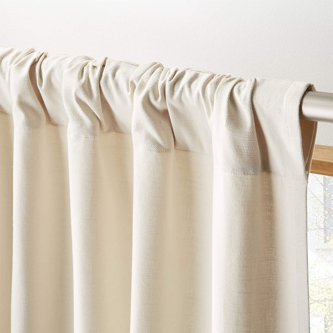 Natural Tan Basketweave Curtain Panel-48''x96''