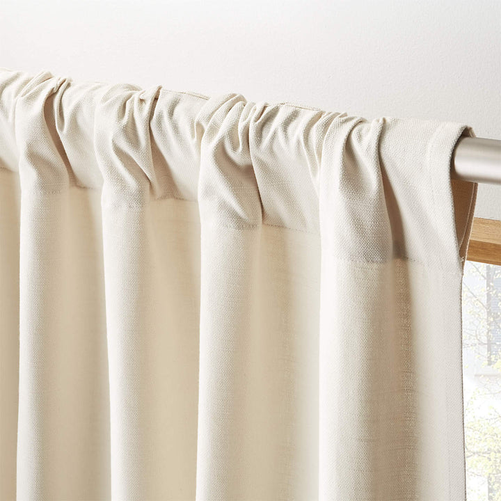 Natural Tan Basketweave Curtain Panel-48''x96''