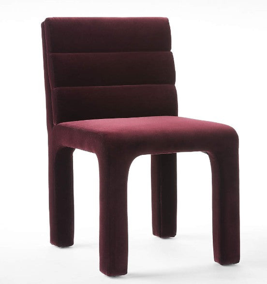 Castell Channeled Burgundy Upholstered Dining Chair