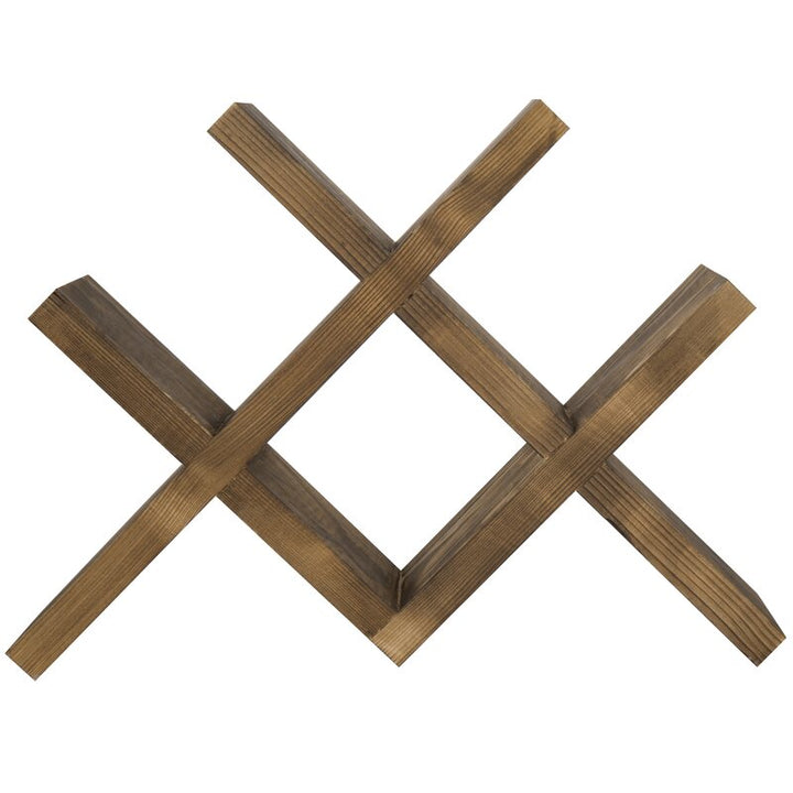 Southwell Solid Wood Tabletop Wine Bottle Rack in Brown