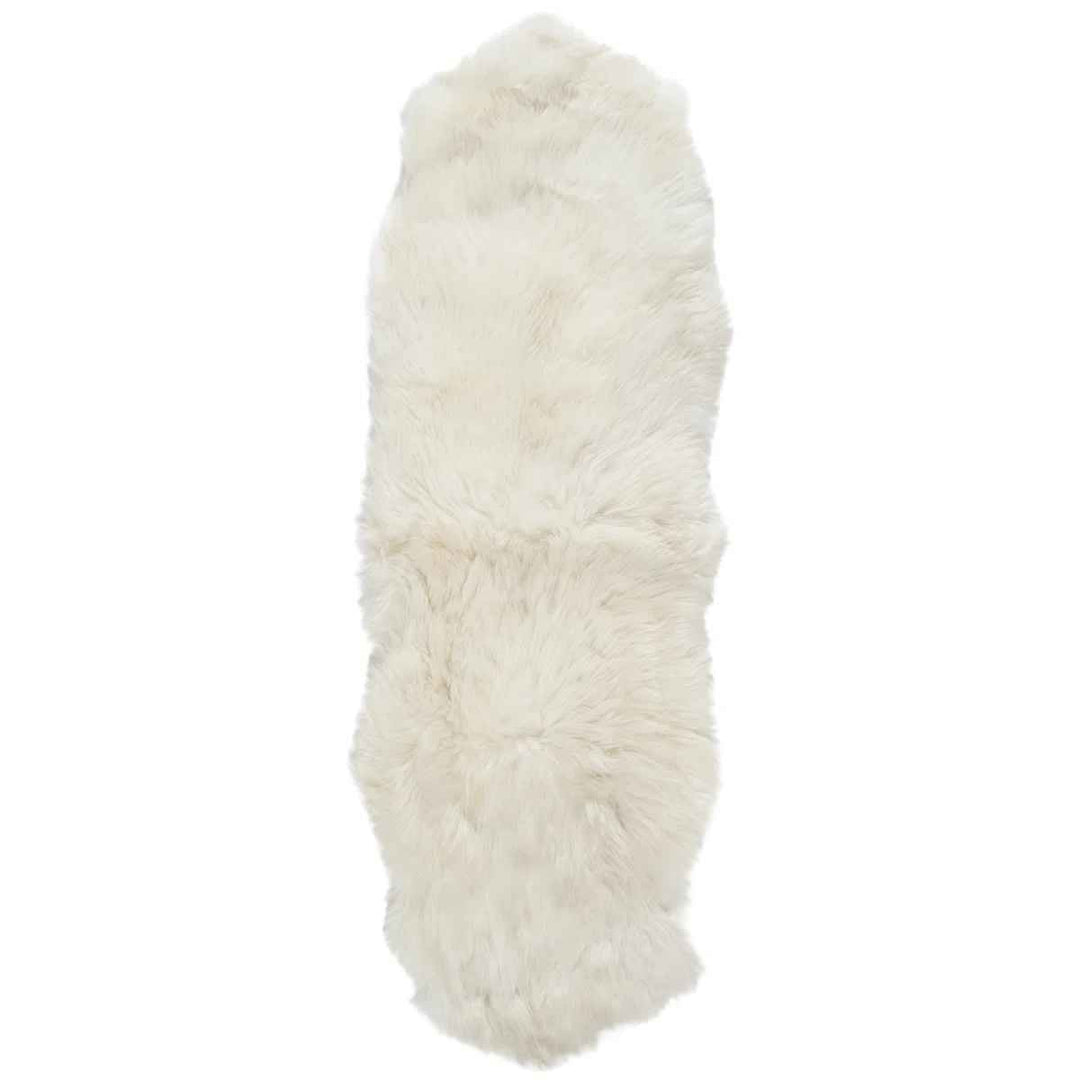 Mera Handmade Sheepskin White Area Rug-2'x6'