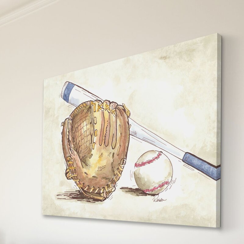 Baseball Gear by Reesa Qualia Painting Print on Wrapped Canvas