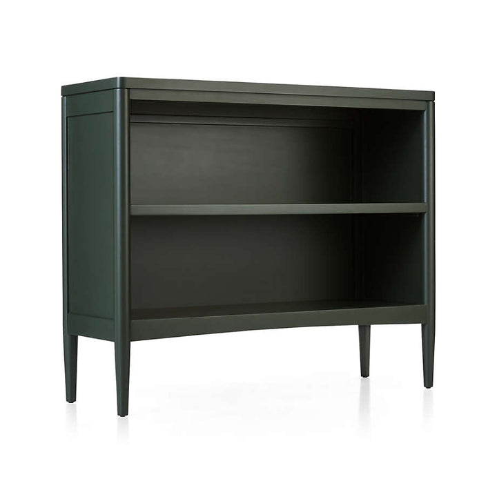 Hampshire Small Olive Green Wood 2 Shelf Bookcase
