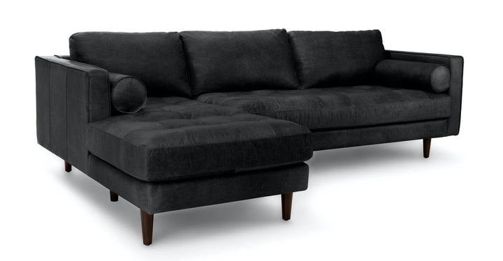 Sven Oxford Black Left Sectional Sofa