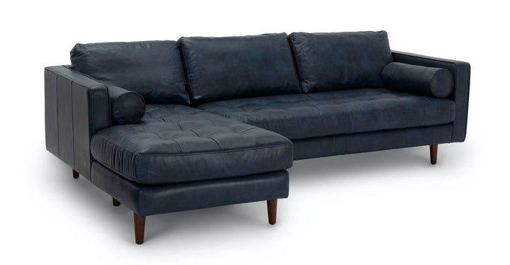 Sven Oxford Blue Left Sectional Sofa