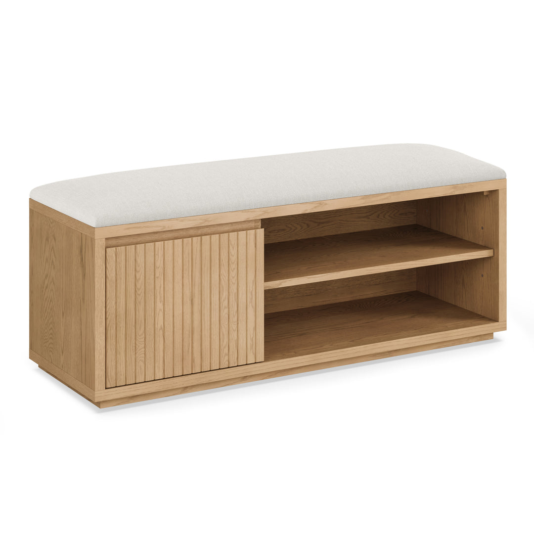 Kouva 47" Bench - Natural Oak and Santolina Gray