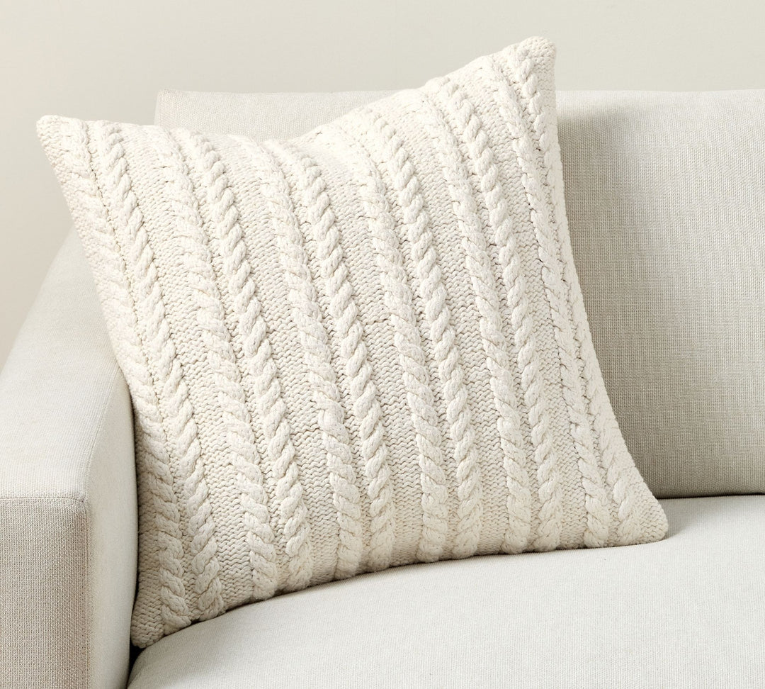 Beachfront Cable Knit Pillow