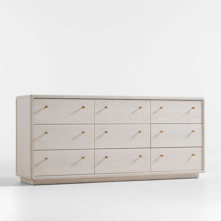 Lafayette Whitewashed Wood 9 Drawer Dresser