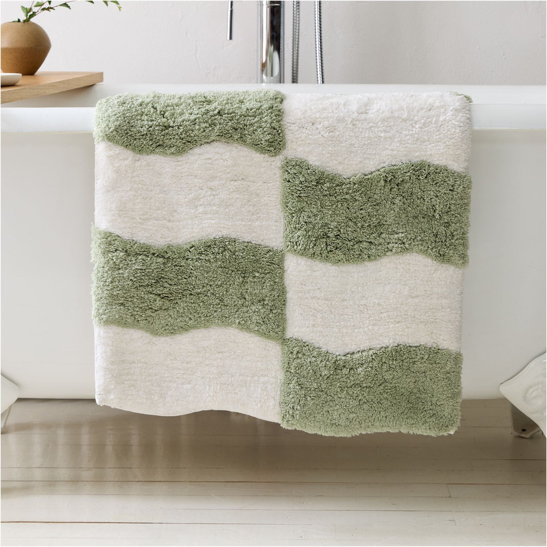 Wavy Blocks Bath Mat