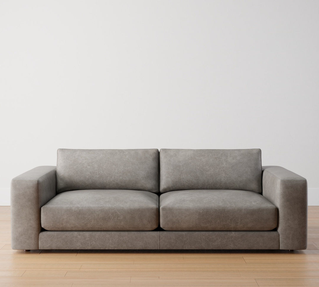 Carmel Lounge Square Arm Leather Sofa