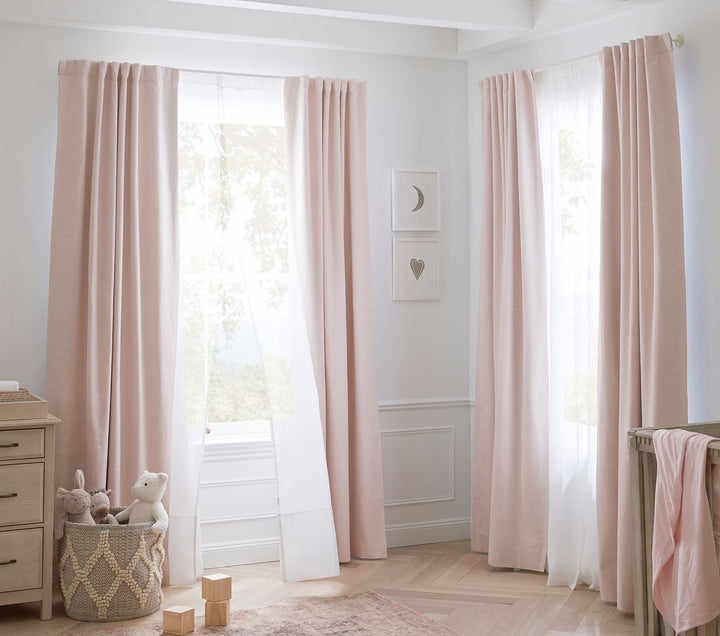 Evelyn Linen Blackout Curtain_Blush