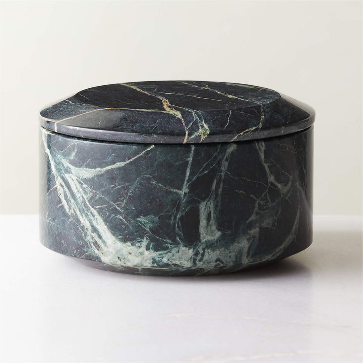 Emil Round Green Spider Marble Box
