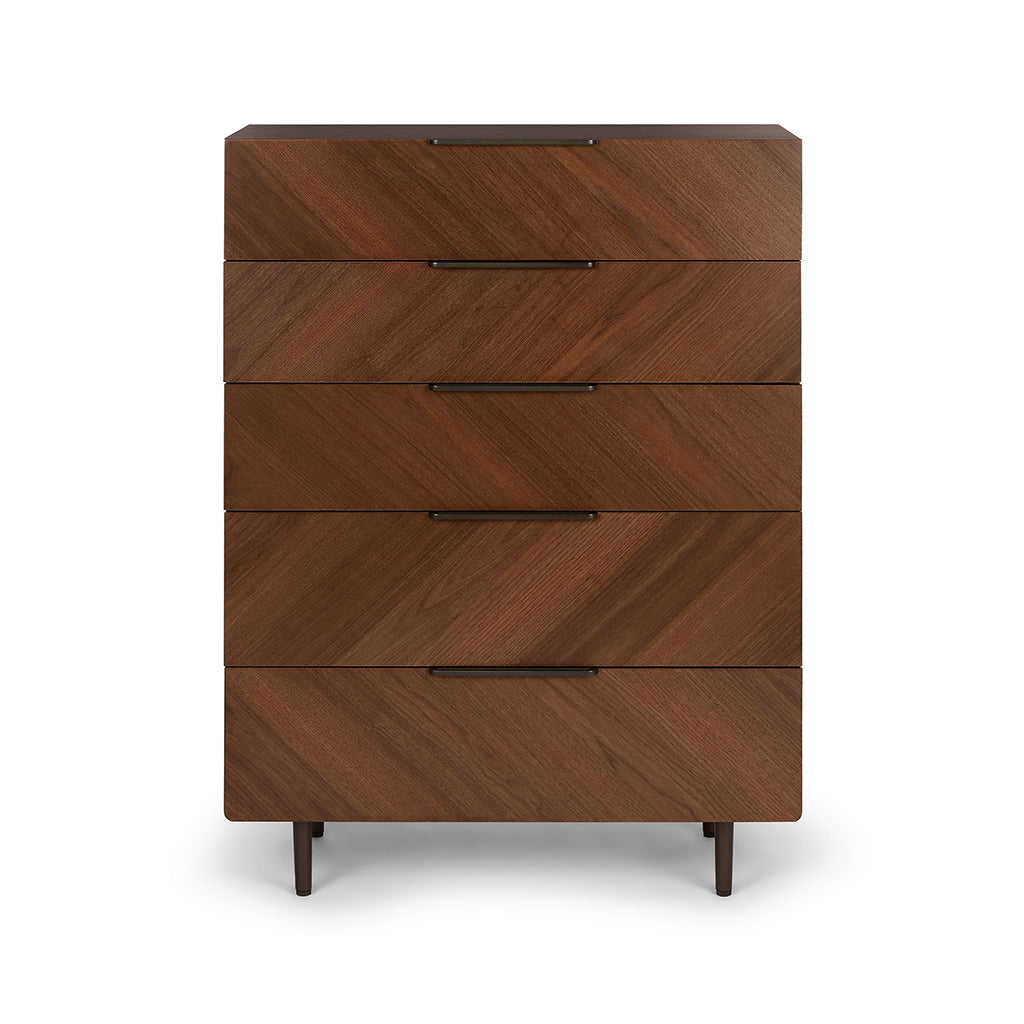 Nera Walnut 5 Drawer Chest