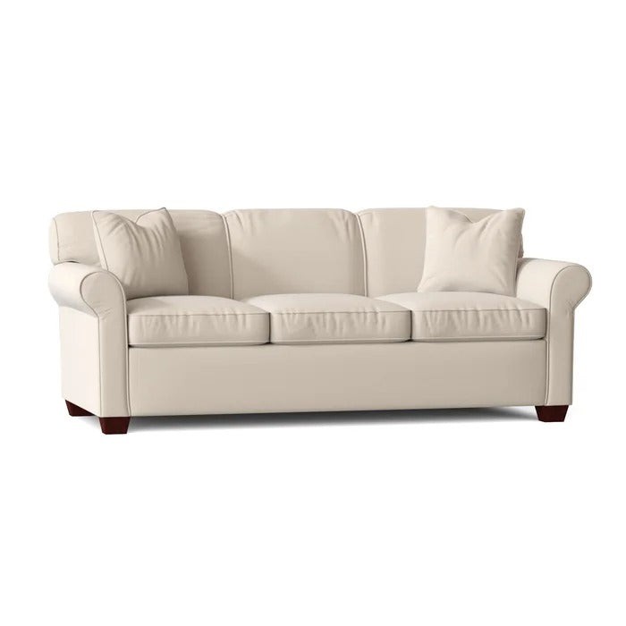 Rasberry Rolled Arm Sofa with Reversible Cushions
