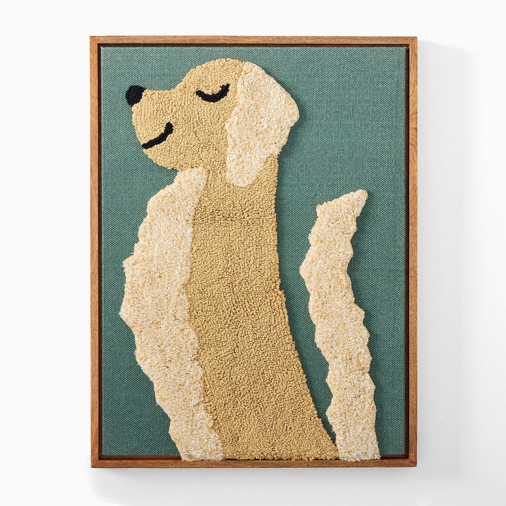 West Elm x PBK Puppy Woven Framed Art Golden Doodle