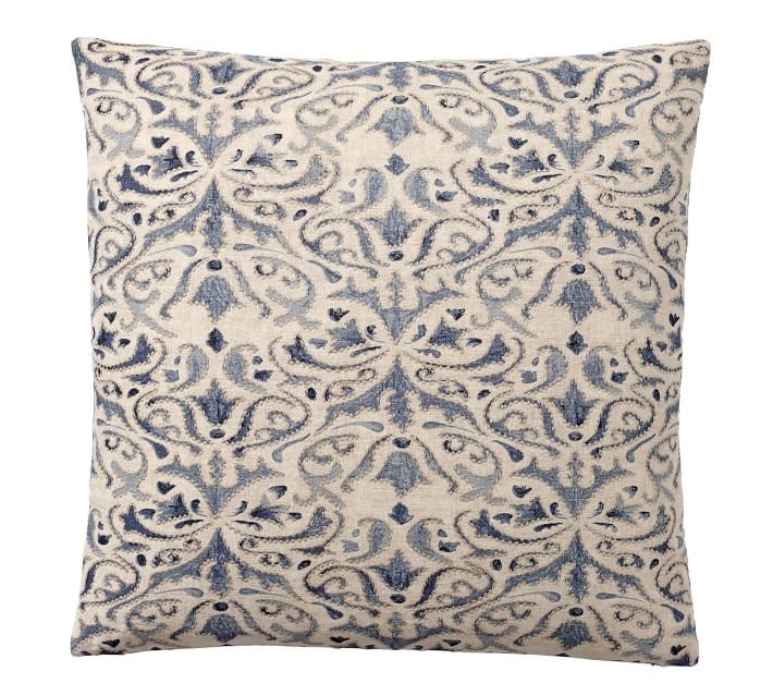 Reilley Linen Embroidered Pillow Covers No Insert-22"x22"