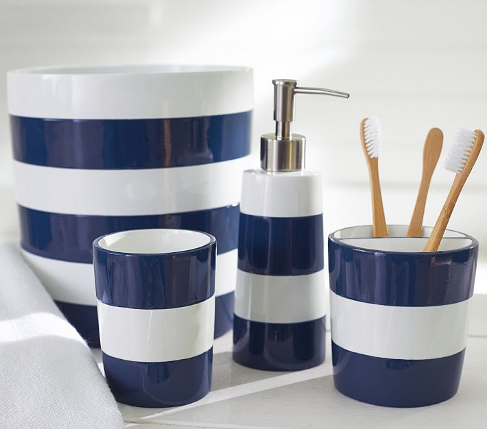 Navy Stripe Tumbler