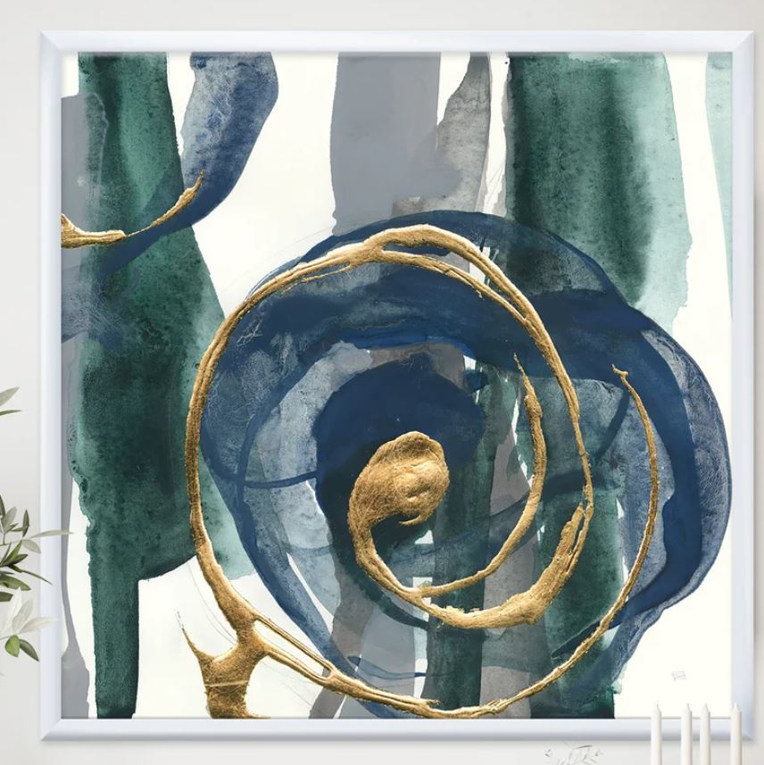 Mettalic Indigo and Gold I Framed