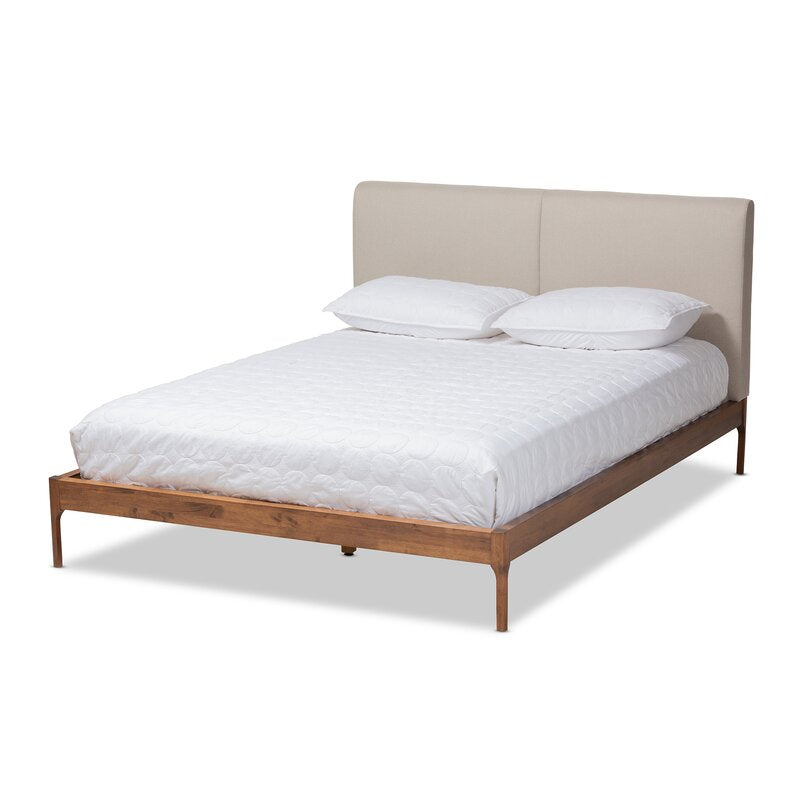 Mcrae Solid Wood and Upholstered Low Profile Platform Bed-king