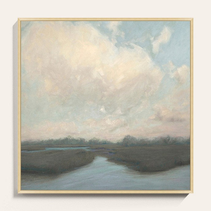 Pastel Marsh Art With Frame 40x40