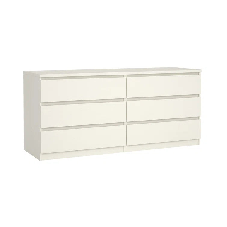 Kepner 6 Drawer Double Dresser White Woodgrain