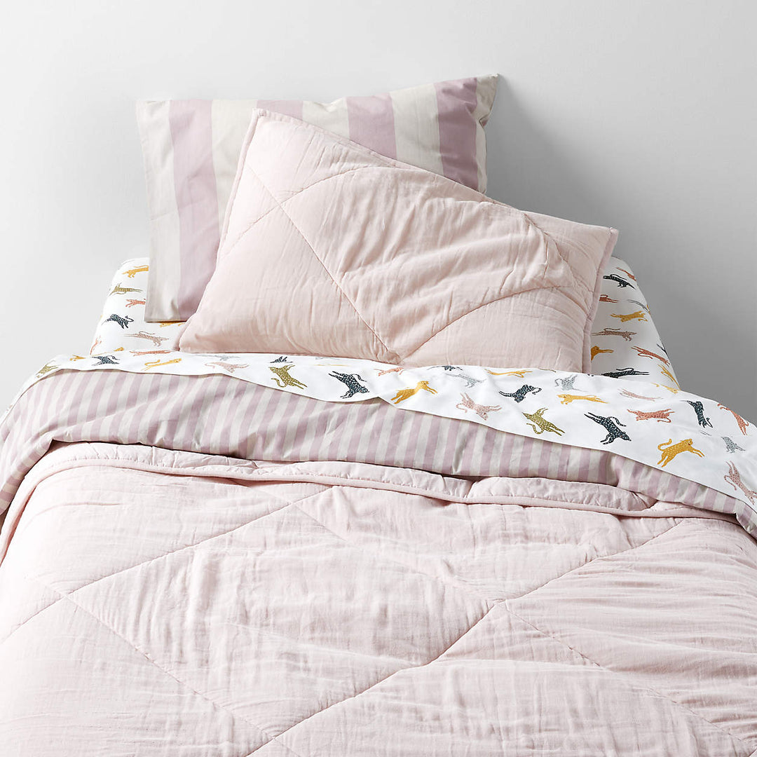 Supersoft Lilac Rose Organic Cotton Gauze Kids Quilt- Queen