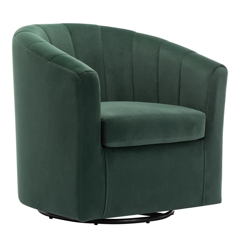 Barrentine Velvet Swivel Barrel Chair
