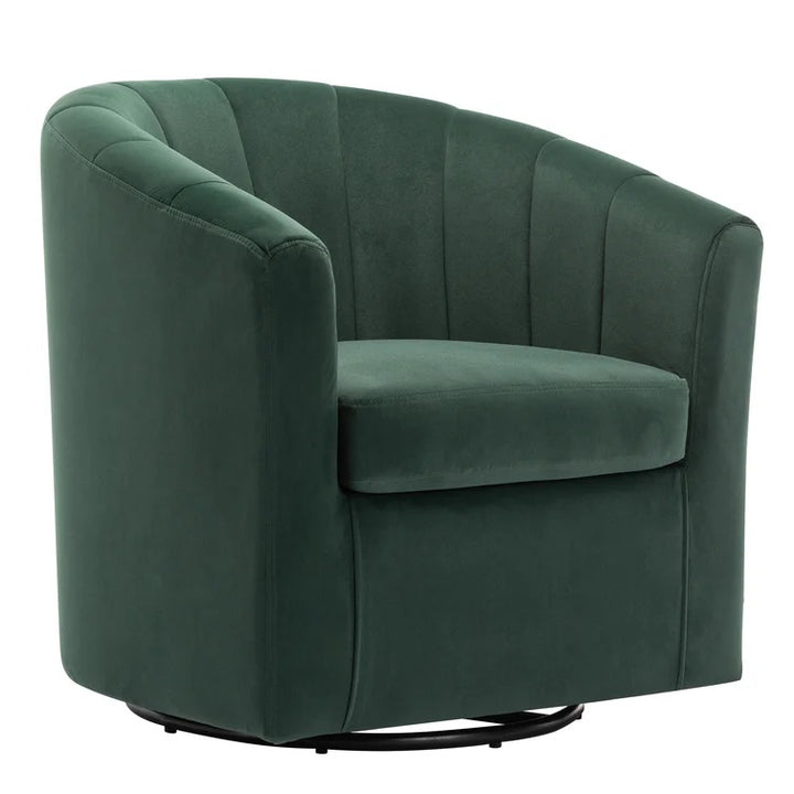 Barrentine Velvet Swivel Barrel Chair