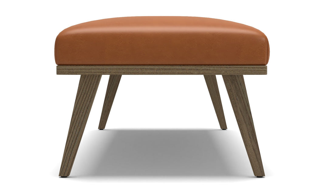 Cavett Ash Wood Leather Bench