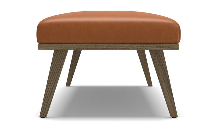 Cavett Ash Wood Leather Bench