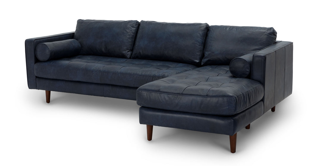 Sven Oxford Blue Right Sectional Sofa