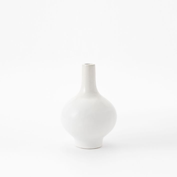 Reactive Glaze Ceramic Vases - White