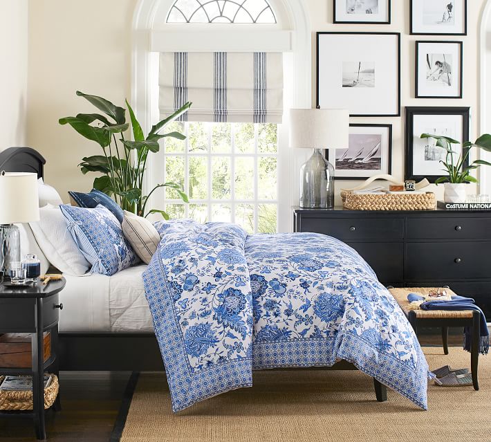 Riviera Striped Linen Cotton Cordless Roman Shade-44"x64"