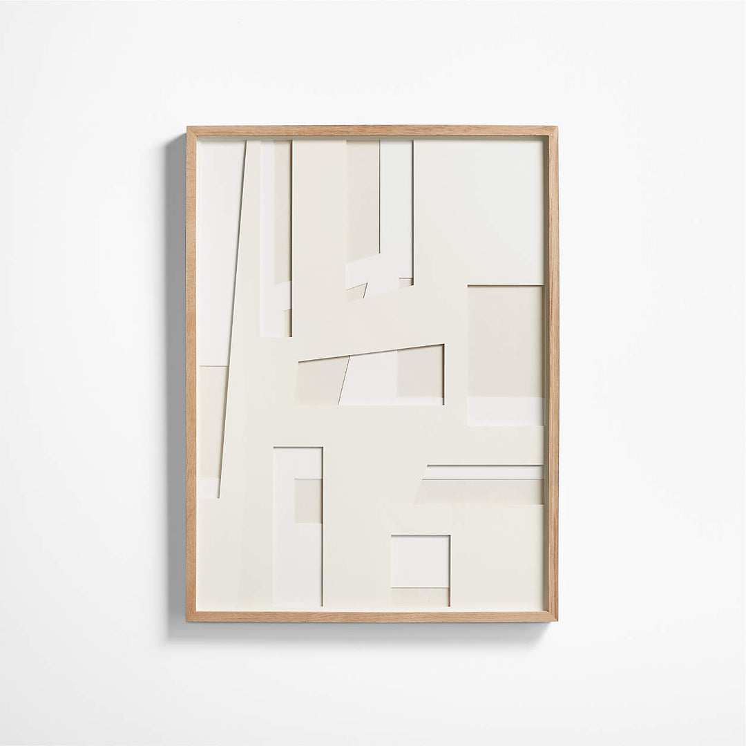 Dimension II Framed Hand Cut Paper Wall Art by Coup d'Esprit with Frame-30"x40"