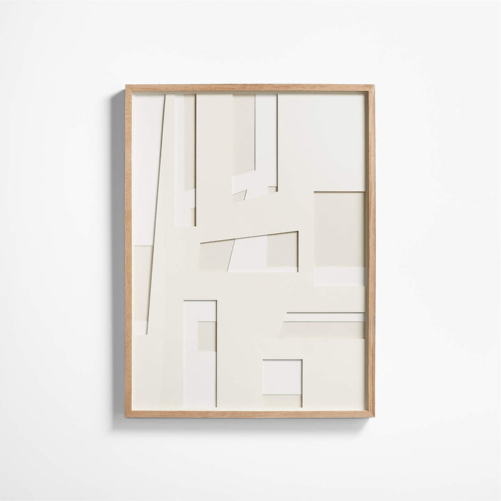 Dimension II Framed Hand Cut Paper Wall Art by Coup d'Esprit with Frame-30"x40"