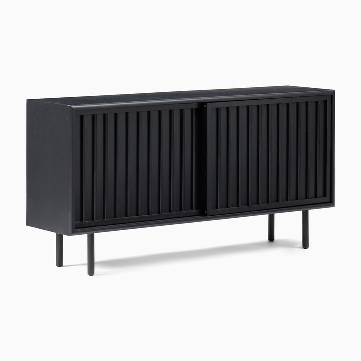 Slatted Shallow Media Console