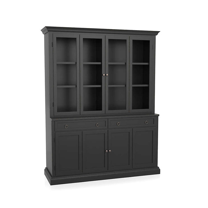 Cameo 2 Piece Bruno Black Glass Door Wall Unit