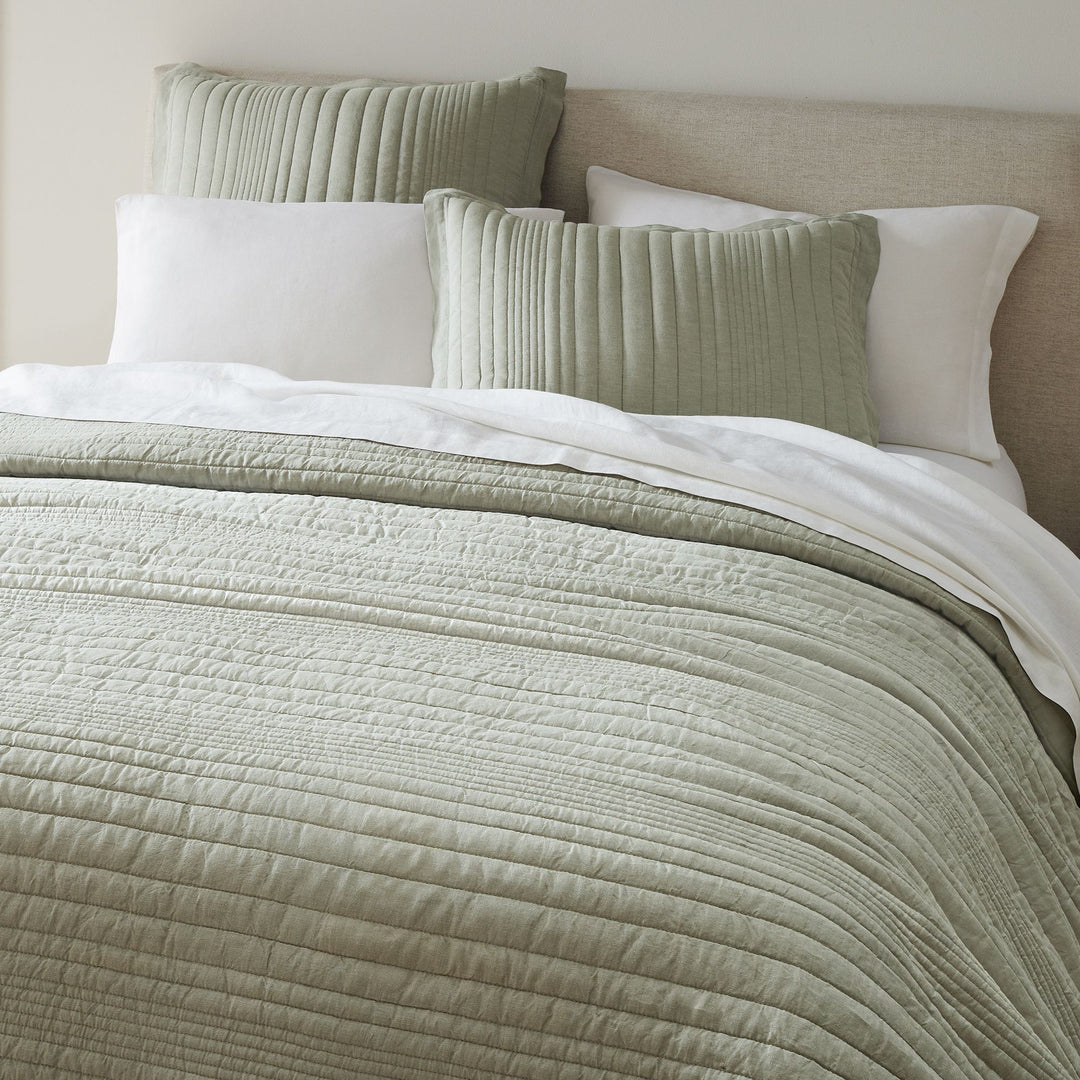 European Flax Linen Linework Quilt-King