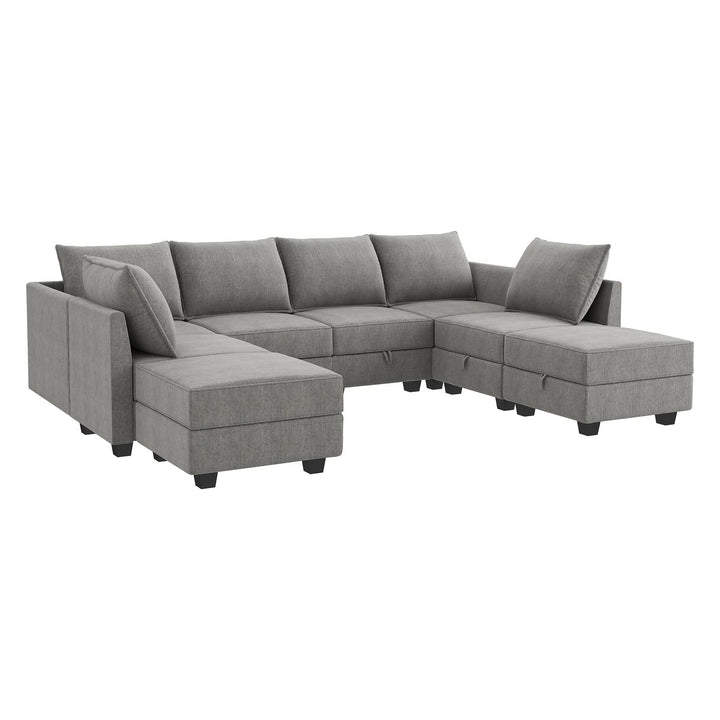 8 Piece Oversized Modular Upholstered Sectional