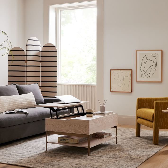 Mid Century Heathered Basketweave Wool Rug-9'x12'