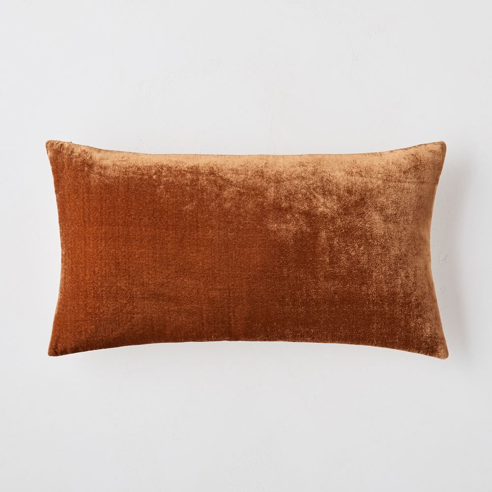 Lush Velvet Pillow Cover Copper No Insert 12"x21"