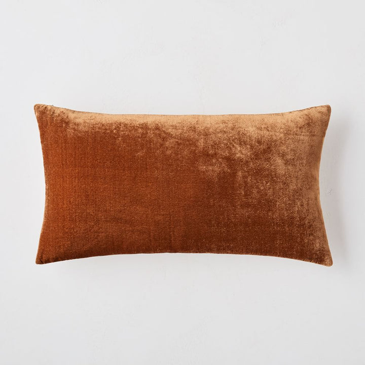 Lush Velvet Pillow Cover Copper No Insert 12"x21"