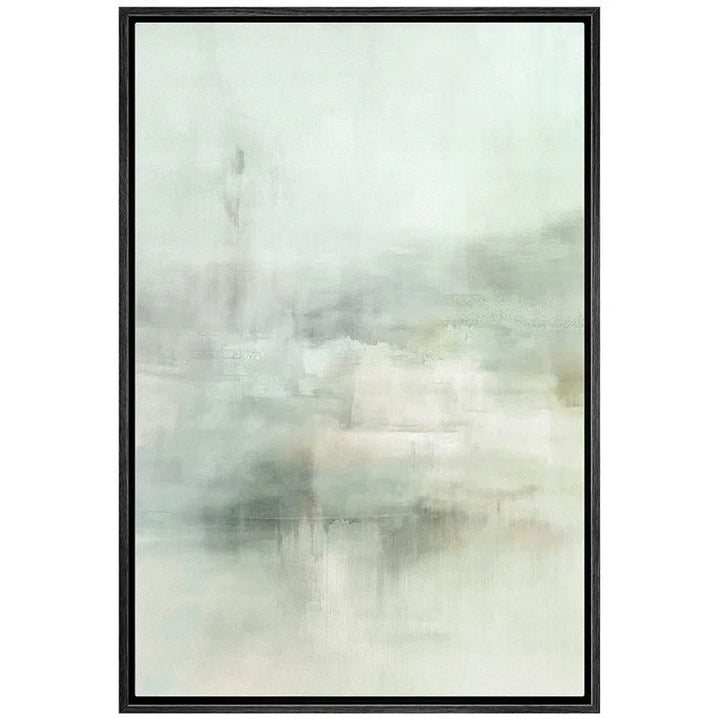 Pastel Green Paint Stroke Landscape Abstract 24x36