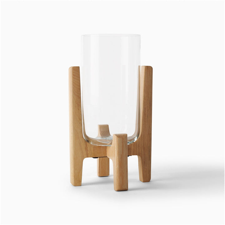 Marti Mid Century Glass and Wood Lanterns-Small